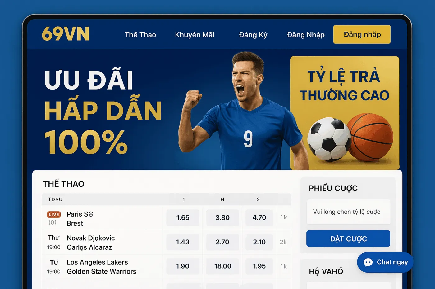 giao diện trang chủ nhà cái 69vn mobile 2026 mượt mà và hiện đại